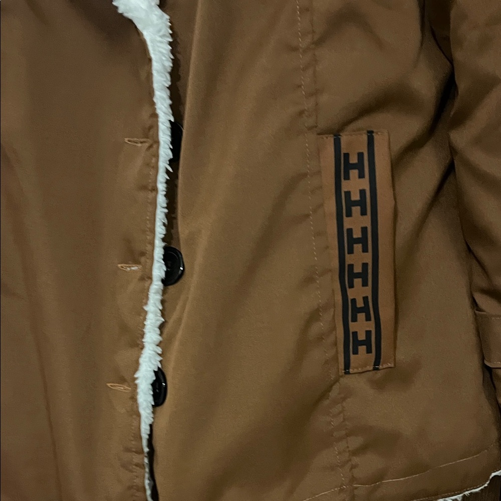 Fadcloset Women's Tan Teddy Jacket with Cream Accents - Picture 3 of 9